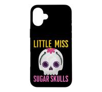 Carcasa para iPhone 16 Plus Little Miss Sugar Skull Divertido Niño Niña Chica Mexicana Diversión