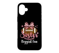 Carcasa para iPhone 16 Plus Little Sister Biggest Fan Football Cheer Big Sister Football