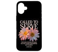 Carcasa para iPhone 16 Plus Llamado a Servir Flores cristianas con versículos bíblicos Florales