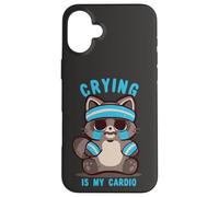 Carcasa para iPhone 16 Plus Llorar es mi Mapache Cardiovascular