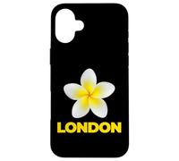 Carcasa para iPhone 16 Plus London Tropical Yellow Frangipani Flower Minimalist City