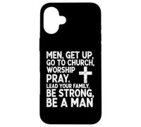 Carcasa para iPhone 16 Plus Los Hombres se levantan Van a la Iglesia Adoración Orar Guíe a su Familia