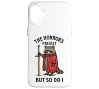 Carcasa para iPhone 16 Plus Los horrores persisten, Pero yo también lo Hago Divertido Mapache del Tarot Salvaje