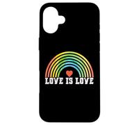 Carcasa para iPhone 16 Plus Love is Love Rainbow Vintage Pride LGBTQ