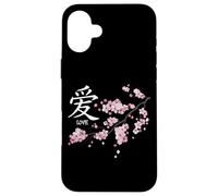 Carcasa para iPhone 16 Plus Love Kanji Symbol & Japanese Sakura Valentine’s Day