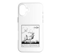 Carcasa para iPhone 16 Plus Loves Animals Nature Wildlife Graphic of Deer and Birds