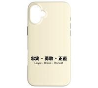 Carcasa para iPhone 16 Plus Loyal - Brave - Honest English & Japanese Quotes Version