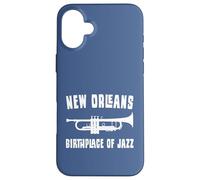 Carcasa para iPhone 16 Plus Lugar de Nacimiento de la Trompeta de Jazz de Nueva Orleans NOLA Music