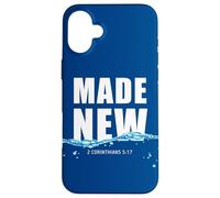 Carcasa para iPhone 16 Plus Made New in Christ Jesus: Christian Faith Baptism 2 Cor 5:17