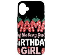 Carcasa para iPhone 16 Plus Mama of The Berry First Birthday Fresa Primer Cumpleaños