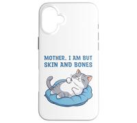 Carcasa para iPhone 16 Plus Mamá, Soy Pero Piel y Huesos Gracioso Gato mamá Amante de los Gatos