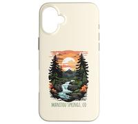 Carcasa para iPhone 16 Plus Manitou Springs, Colorado, EE. UU., diseño panorámico Retro de montañas