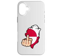 Carcasa para iPhone 16 Plus Manos Fuera del Mapa de Groenlandia, Bandera de Groenlandia, no está