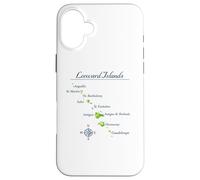 Carcasa para iPhone 16 Plus Mapa de Islas de Sotavento Antigua St Martin Brabuda