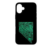 Carcasa para iPhone 16 Plus Mapa de Mandala Floral de Nevada Carson City