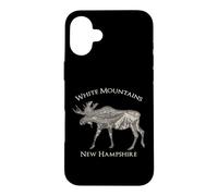Carcasa para iPhone 16 Plus Mapa Topográfico Vintage White Mountains New Hampshire Moose