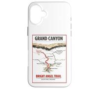 Carcasa para iPhone 16 Plus Mapa Vintage de Bright Angel Trail, Gran Cañón, Borde Sur de Arizona