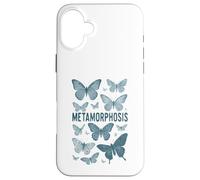 Carcasa para iPhone 16 Plus Mariposas Azul Vintage Naturaleza Fairycore Metamorfosis