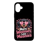Carcasa para iPhone 16 Plus Más Salchichas, Menos malvados, Gracioso Perro Salchicha
