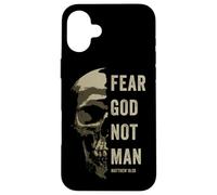 Carcasa para iPhone 16 Plus Matthew 10:2 Fear God Not Man - Christian Faith Bible Gospel
