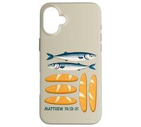 Carcasa para iPhone 16 Plus Matthew 14, Fish & Loaves Sermon on The Mount Faith Design