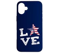 Carcasa para iPhone 16 Plus Me Encanta la Bandera de la Libertad de EE. UU., Que Dice Que es una au Pair Orgullosa Patriota