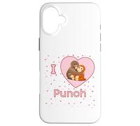 Carcasa para iPhone 16 Plus Me Encanta Punch The Baby Monkey Hearts