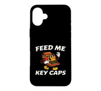 Carcasa para iPhone 16 Plus Mechanical Keyboard Feed Me Key Caps Retro Typist