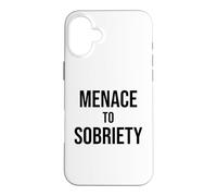 Carcasa para iPhone 16 Plus Menace to Sobriety Anniversary Mens Womens Sober AA Recovery