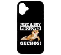 Carcasa para iPhone 16 Plus Mens Reptile Boy Who Loves Leopard Geckos Lover