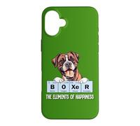 Carcasa para iPhone 16 Plus Mens Womens Kids Elements of Happiness Design Boxer Lover