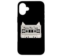Carcasa para iPhone 16 Plus Meow Cat Mix Tape Cat, Amante de la música