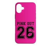 Carcasa para iPhone 16 Plus Mes de concientización sobre el cáncer de Mama del Equipo de fútbol Pink out 2026