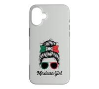 Carcasa para iPhone 16 Plus Mexican Girl México Bandera Nacional Match Favorite My Game Day