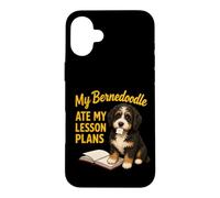Carcasa para iPhone 16 Plus Mi Bernedoodle se comió mis Planes de lecciones Funny Teacher