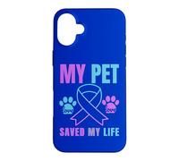 Carcasa para iPhone 16 Plus Mi Mascota salvó mi Vida Prevención del Suicidio Emocional Perro Gato
