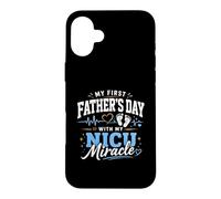 Carcasa para iPhone 16 Plus Mi Primer día del Padre con mi Milagro de la UCIN