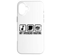 Carcasa para iPhone 16 Plus Mi Rutina de Fin de Semana Percusionista Tambor Lateral