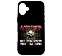 Carcasa para iPhone 16 Plus Mi técnica de Bolos es Top Secret Funny Bowling Bowler