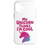 Carcasa para iPhone 16 Plus Mi Unicornio Piensa Que Soy Genial, Linda Mascota de fantasía
