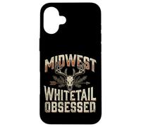 Carcasa para iPhone 16 Plus Midwest Whitetail Deer Skull Buck Hunting Vintage