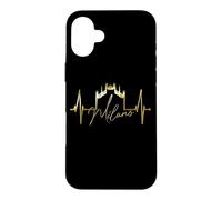Carcasa para iPhone 16 Plus Milán Skyline Latido del Corazón Italia Me Encanta Milano