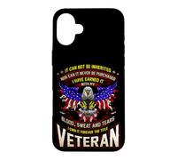 Carcasa para iPhone 16 Plus Militar Veterano Estadounidense Ganado con Sudor de Sangre y lágrimas