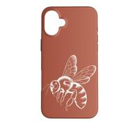 Carcasa para iPhone 16 Plus Minimalista Abeja Línea Anatómica Ilustración Miel