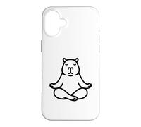 Carcasa para iPhone 16 Plus Minimalista BLK Capybara Yoga Pocket Zen Meditación Amante