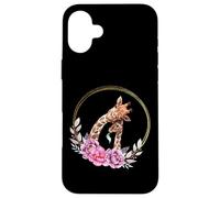 Carcasa para iPhone 16 Plus Mom and Baby Giraffe For Safari Animal Lover Floral Circle
