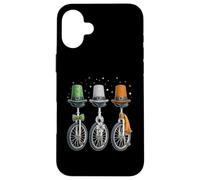 Carcasa para iPhone 16 Plus Monociclo Monociclo Leprechaun Shamrock Día de San Patricio