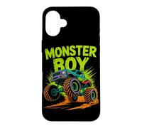 Carcasa para iPhone 16 Plus Monster Truck Boy Family Crew Brother Kids Cumpleaños a Juego