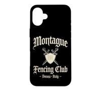 Carcasa para iPhone 16 Plus Montague Esgrima Club Verona Italia Espadas y Escudo Envejecido