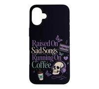 Carcasa para iPhone 16 Plus Moody Sad Songs Café Estética Amante De La Música Vibe